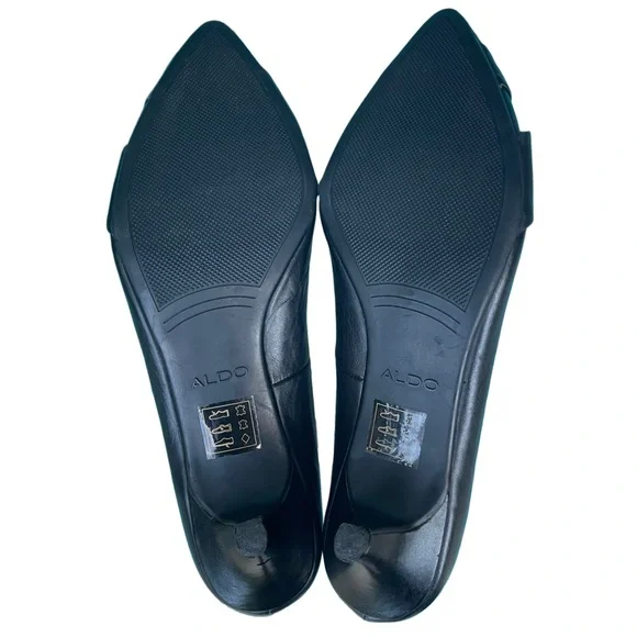 Aldo Black Leather Kitten Heels – Size 10 | Classic Pumps - Picture 8 of 13